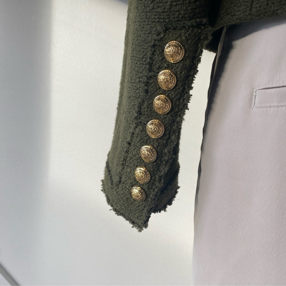 Blogger’s Fave! Zara Textured Shoulder Pad Jacket Blazer - S - Picture 10 of 13